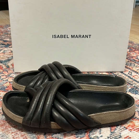 Isabel Marant Shoes - Isabel Marant Black Leather Sandal